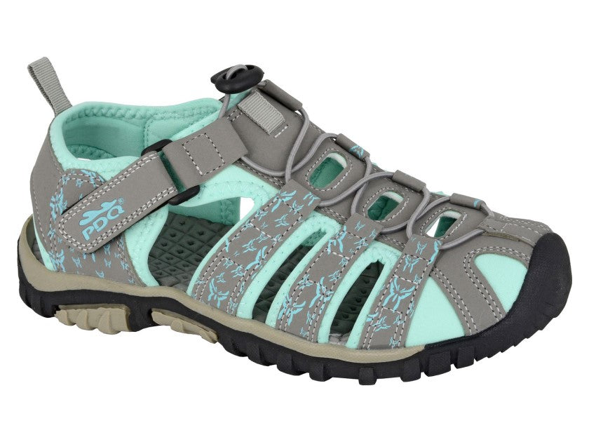 PDQ Womens Closed Toe Walking Sandals Aqua Blue Sizes 3-9