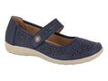 Ladies Mary Jane Sandals Flat Casual Navy Comfort Shoes