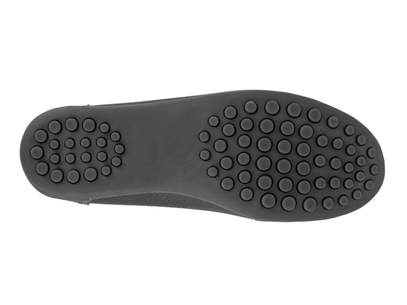 Boulevard Women's Leather Slip On Moccasin Shoes Black