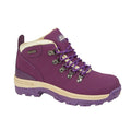 Johnscliffe Ladies Waterproof Leather Hiking Boots Walking Foam Ankle Waterproof Shoes Purple