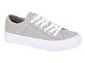Dek Womens Canvas Lace Up Trainers Ladies Pumps - Grey