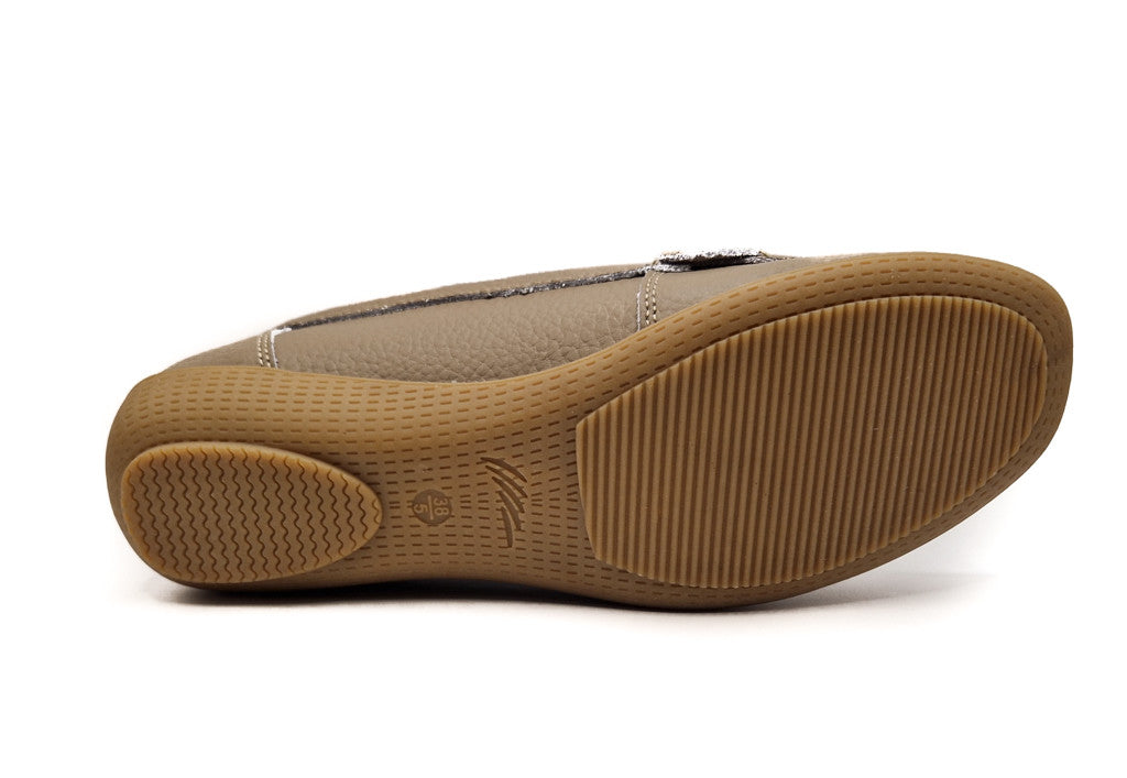 Dr Lightfoot Womens Memory Foam Leather Slip On Shoes Taupe