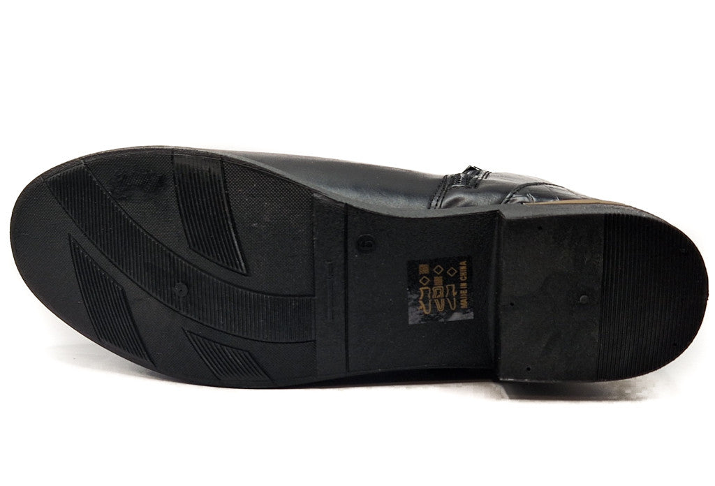 Women's Wide Fit Gold Detail Ankle Boot Black