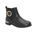 Women's Wide Fit Gold Detail Ankle Boot Black