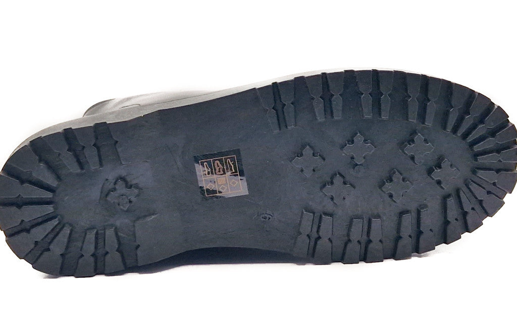 Women's Lace Up Faux Leather Biker Boot Patent Black