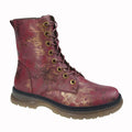 Cipriata Ankle Boots for Women - Mid Calf Zip Up Memory Foam Boots Burgundy Bronze Multi