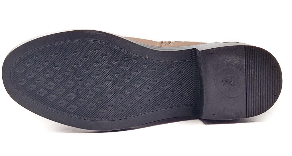 Ladies Tan Flat Ankle Buckle Boots Low Heel Shoes Womens Brown Biker Size 4-8