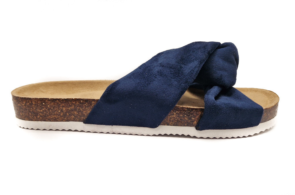 Shoes by Emma Ancona Womens Cork Slip On Sandals Navy