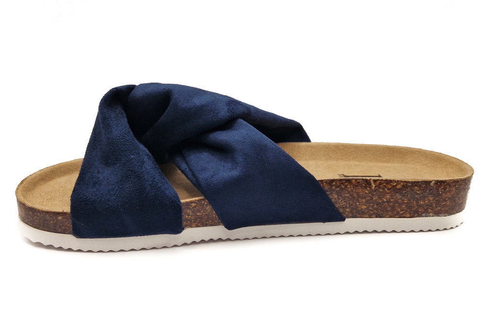 Shoes by Emma Ancona Womens Cork Slip On Sandals Navy