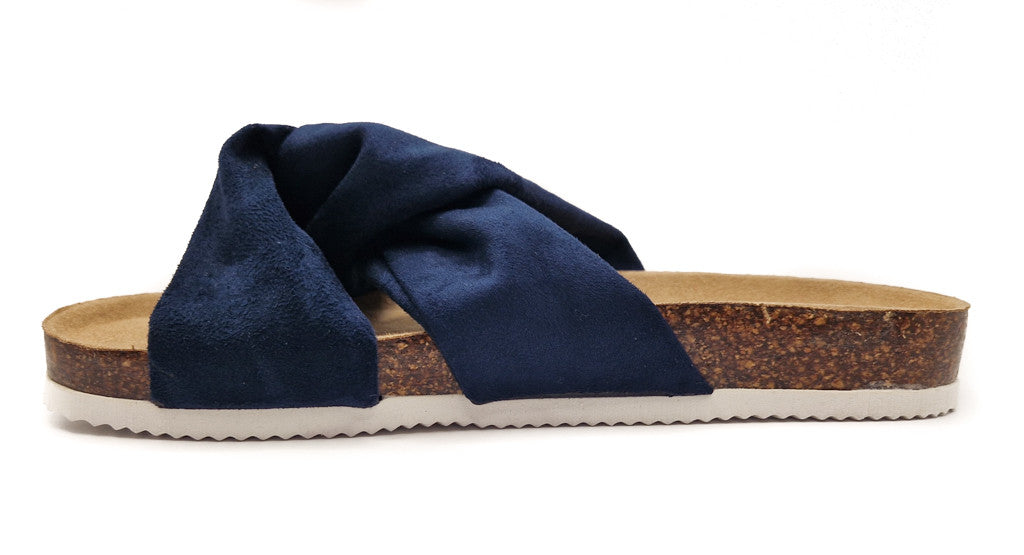 Shoes by Emma Ancona Womens Cork Slip On Sandals Navy