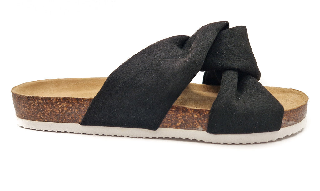 Shoes by Emma Ancona Womens Cork Slip On Sandals Black