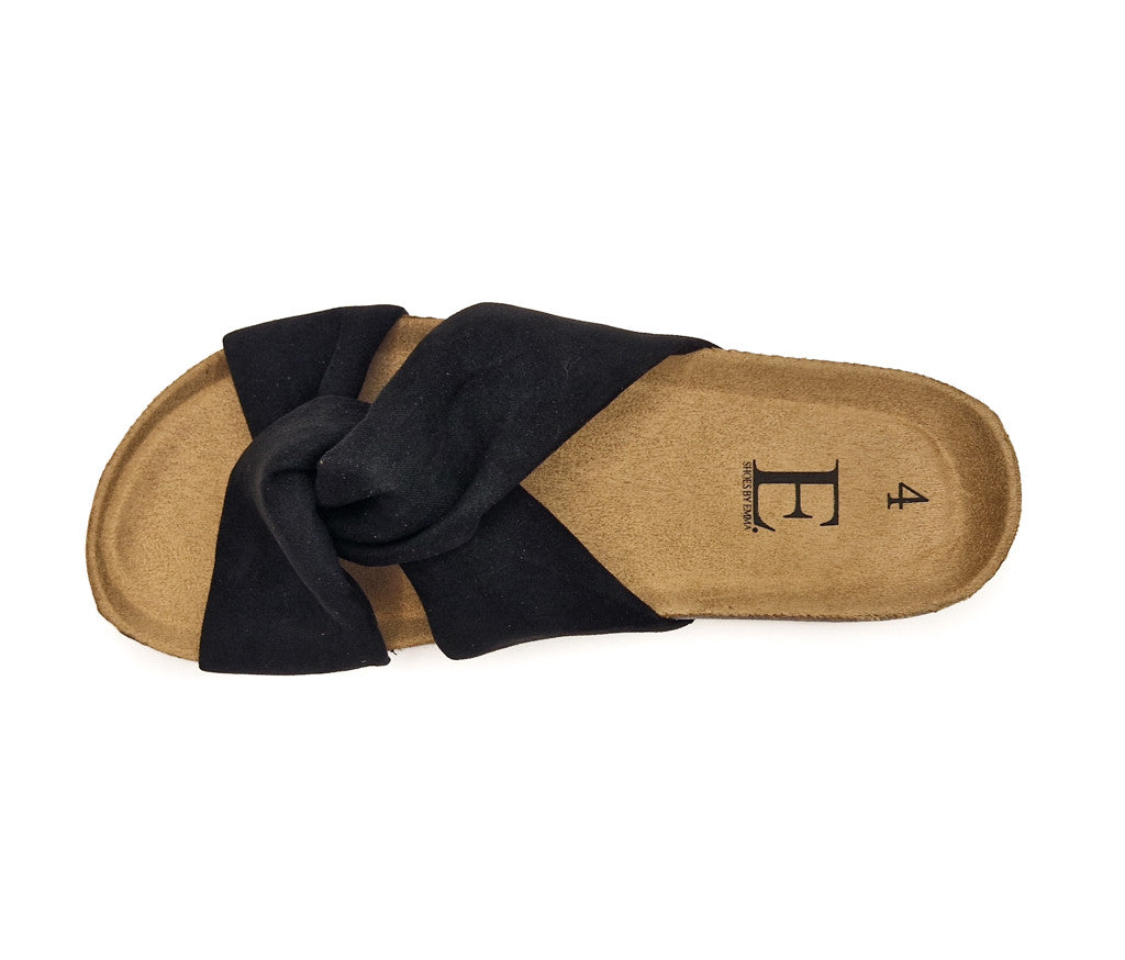 Shoes by Emma Ancona Womens Cork Slip On Sandals Black