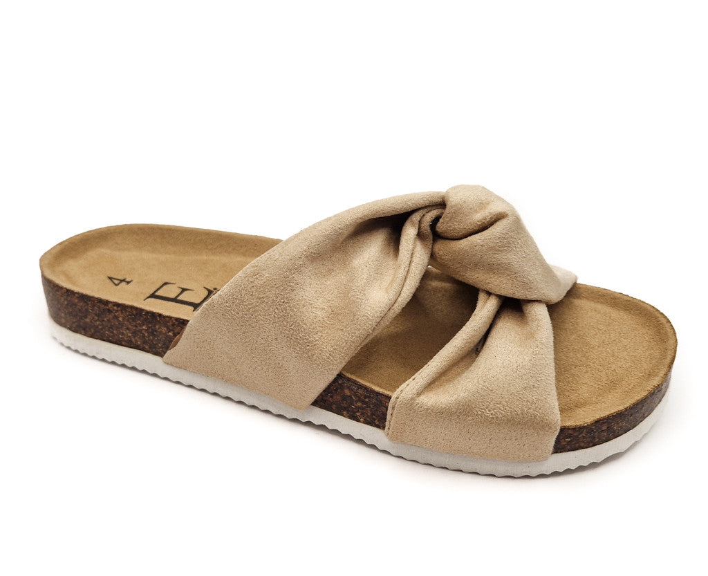 Shoes by Emma Ancona Womens Cork Slip On Sandals Beige