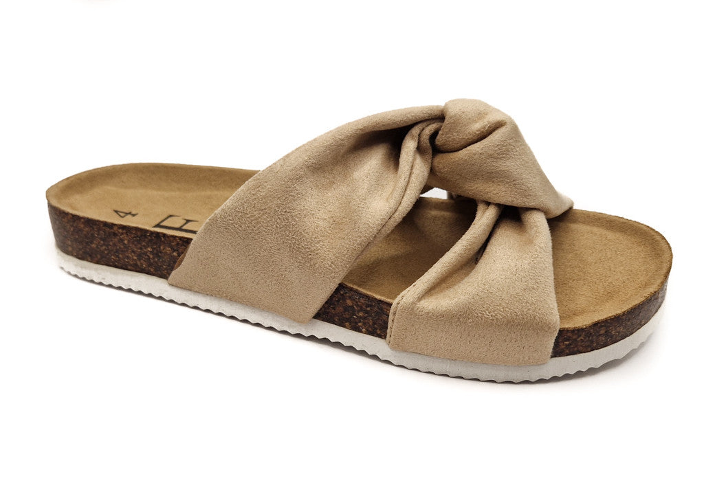 Shoes by Emma Ancona Womens Cork Slip On Sandals Beige