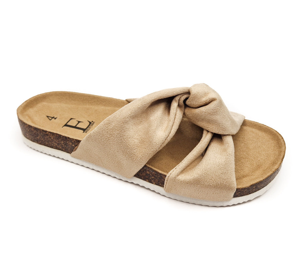 Shoes by Emma Ancona Womens Cork Slip On Sandals Beige
