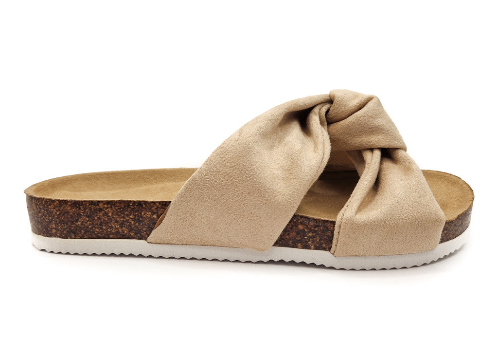 Shoes by Emma Ancona Womens Cork Slip On Sandals Beige