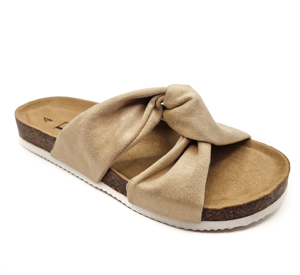 Shoes by Emma Ancona Womens Cork Slip On Sandals Beige