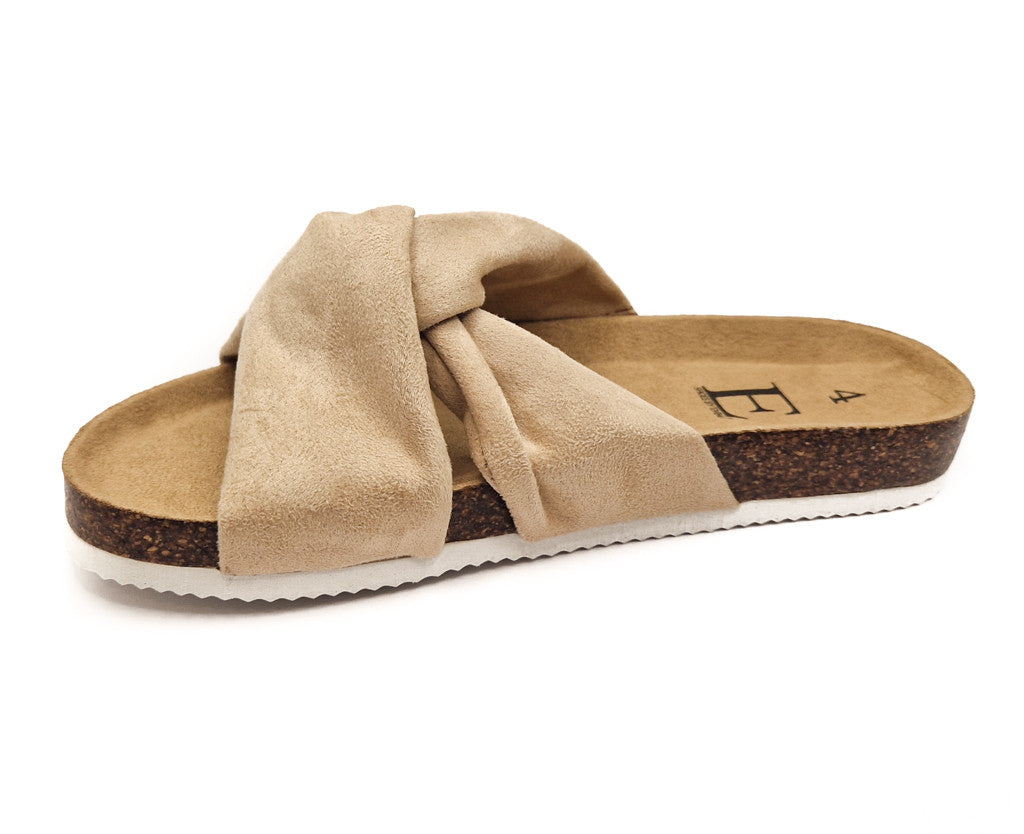 Shoes by Emma Ancona Womens Cork Slip On Sandals Beige