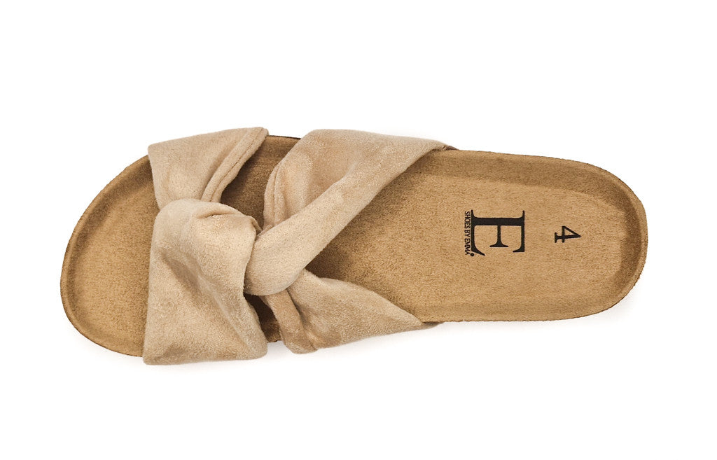 Shoes by Emma Ancona Womens Cork Slip On Sandals Beige