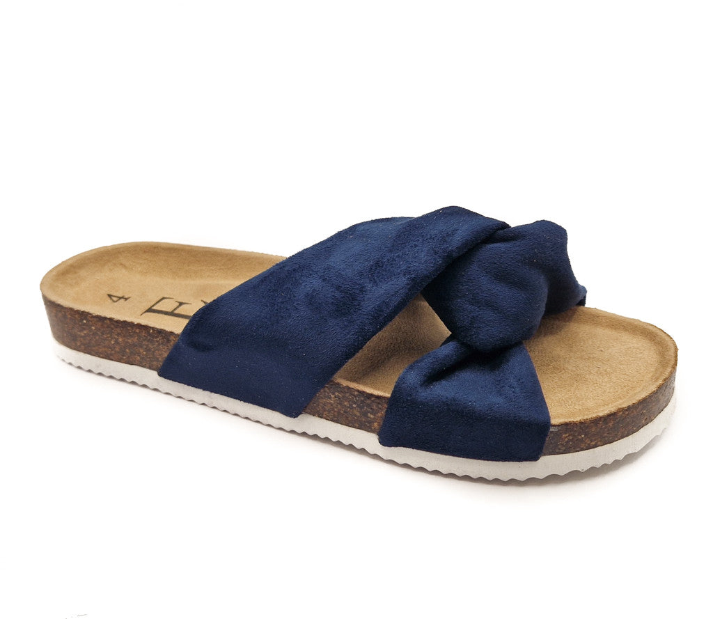 Shoes by Emma Ancona Womens Cork Slip On Sandals Navy