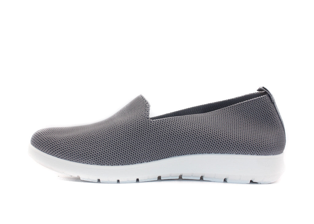 Ladies Slip On Comfortable Breathable Knit Running Trainers Grey