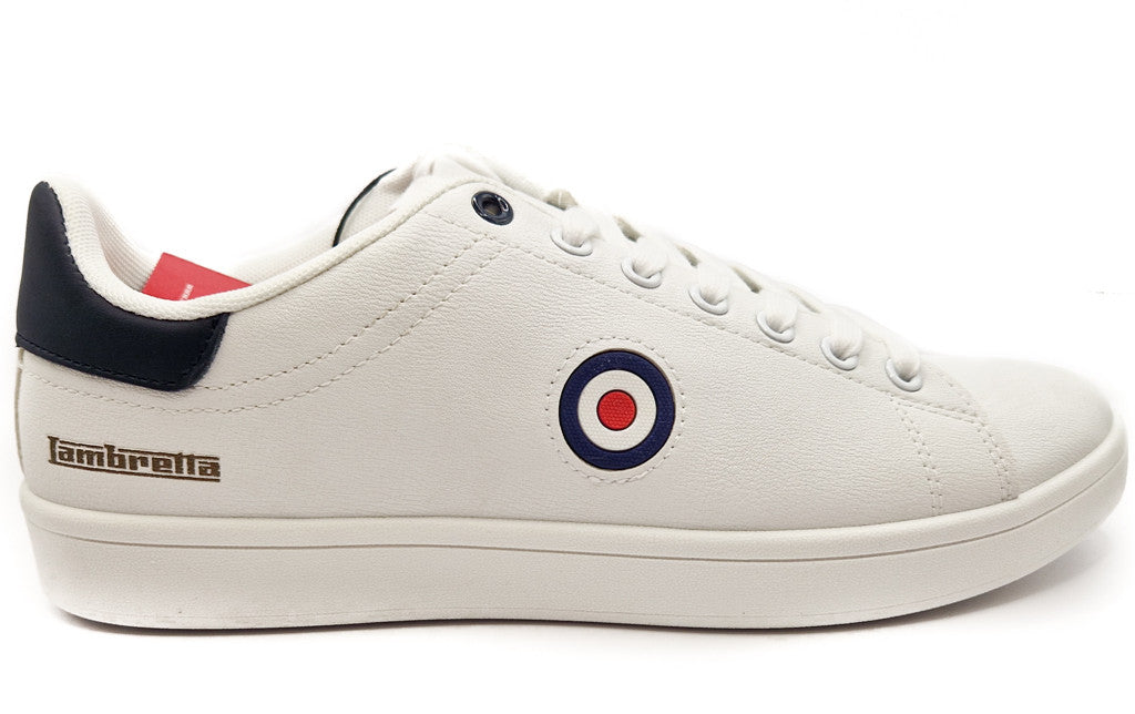 Lambretta Pinball Mens White Lace Up Trainer