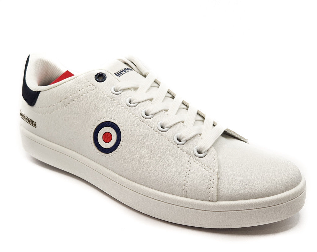 Lambretta Pinball Mens White Lace Up Trainer