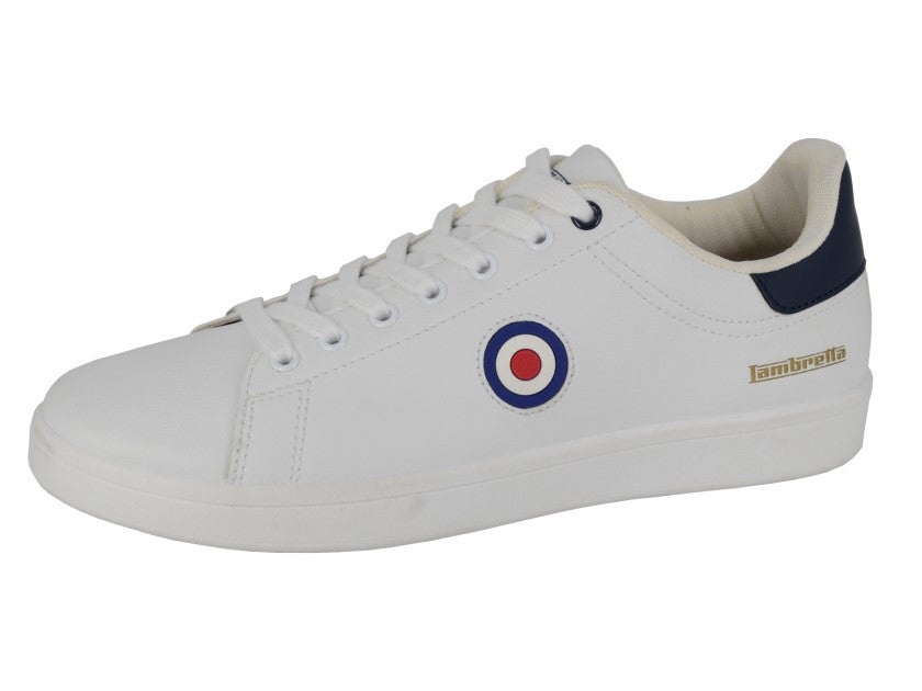 Lambretta Pinball Mens White Lace Up Trainer