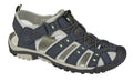 PDQ Mens Trekking Walking Sandals Navy Blue/Lime