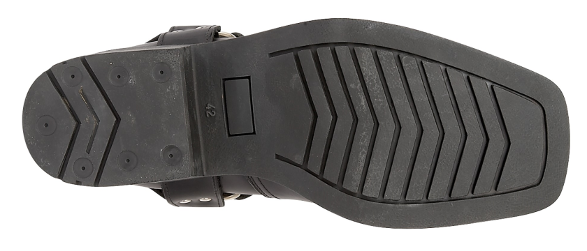 Woodland Leather Gusset Harness Waterproof Block Heel Boots Black