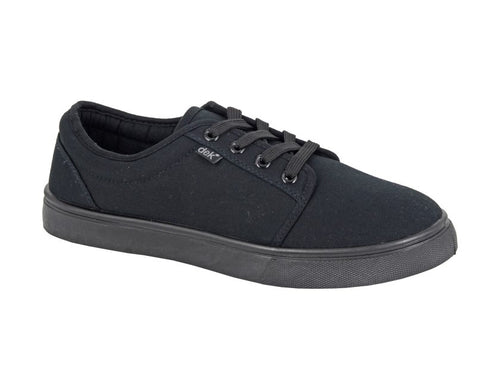 Dek Mens Womens Black Pumps Shoes Plimsolls Plimsol Retro Trainers Lace Up Size