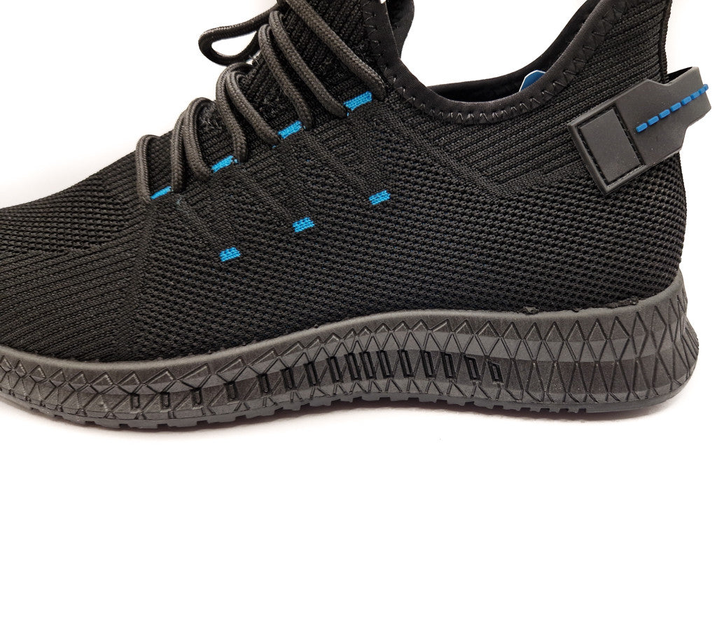 Mens Casual Sports Mesh Trainers Shoes Black