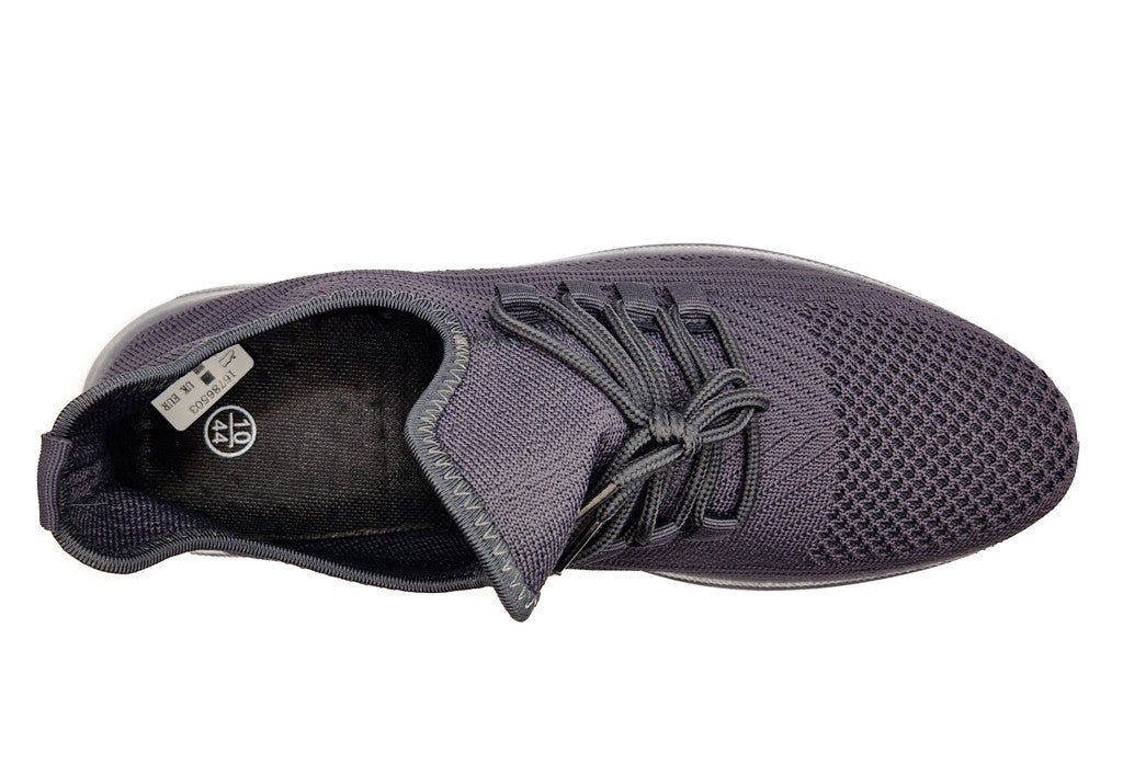 Mens Casual Sports Mesh Elasticated Trainers Shoes Grey