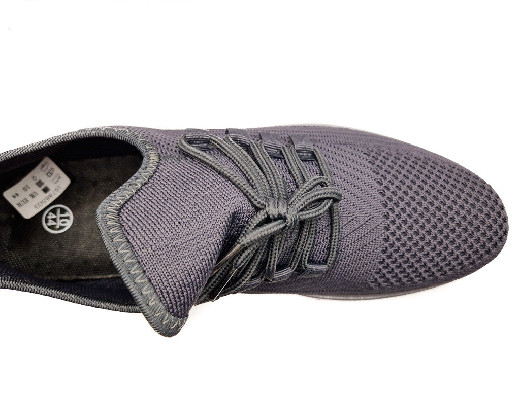 Mens Casual Sports Mesh Elasticated Trainers Shoes Grey