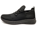 Mens Casual Sports Mesh Elasticated Trainers Shoes Black