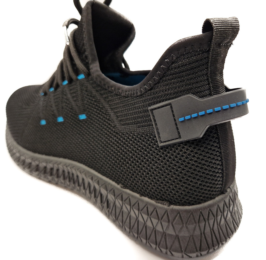 Mens Casual Sports Mesh Trainers Shoes Black