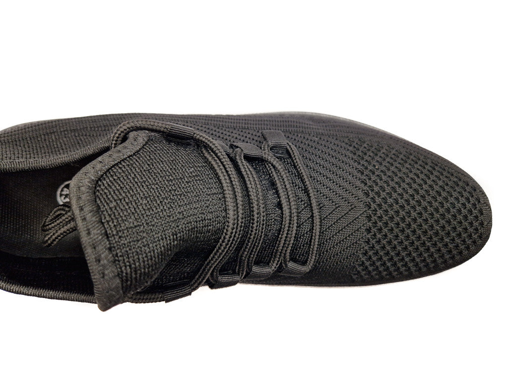 Mens Casual Sports Mesh Elasticated Trainers Shoes Black