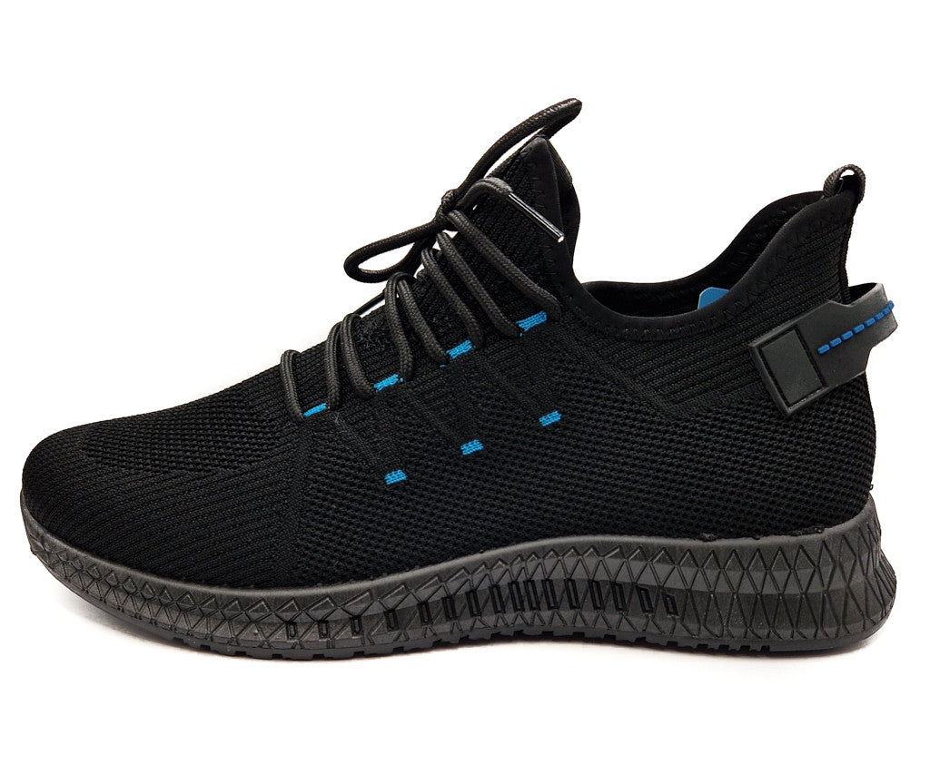 Mens Casual Sports Mesh Trainers Shoes Black