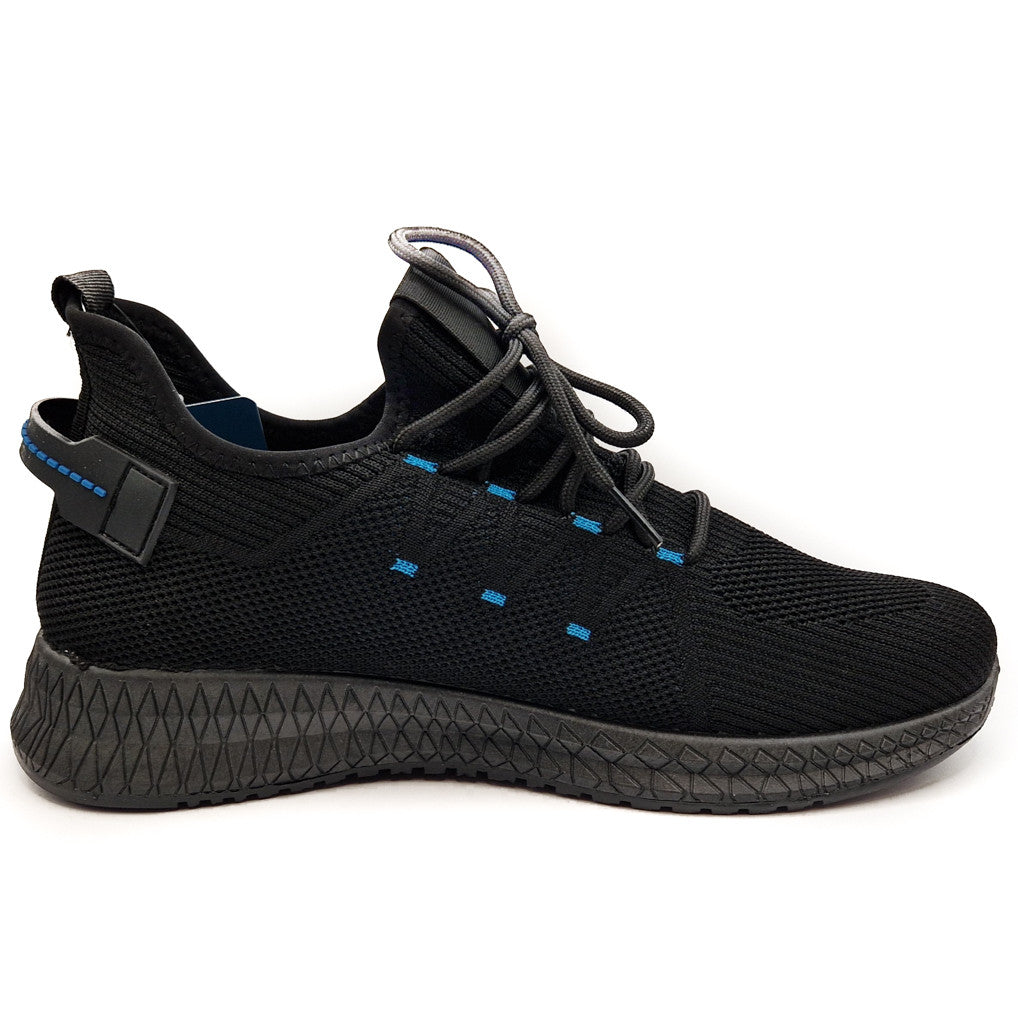 Mens Casual Sports Mesh Trainers Shoes Black