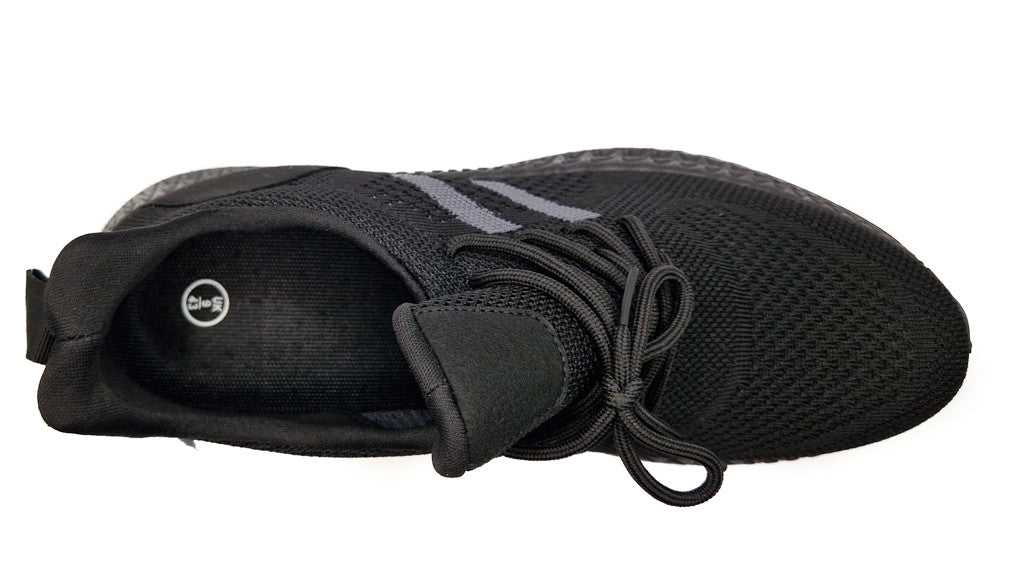 Mens Casual Sports Mesh Trainers Shoes All Black