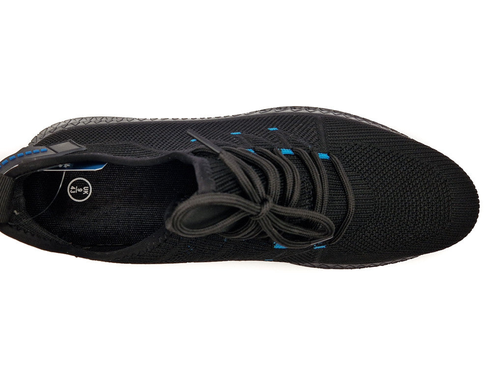 Mens Casual Sports Mesh Trainers Shoes Black