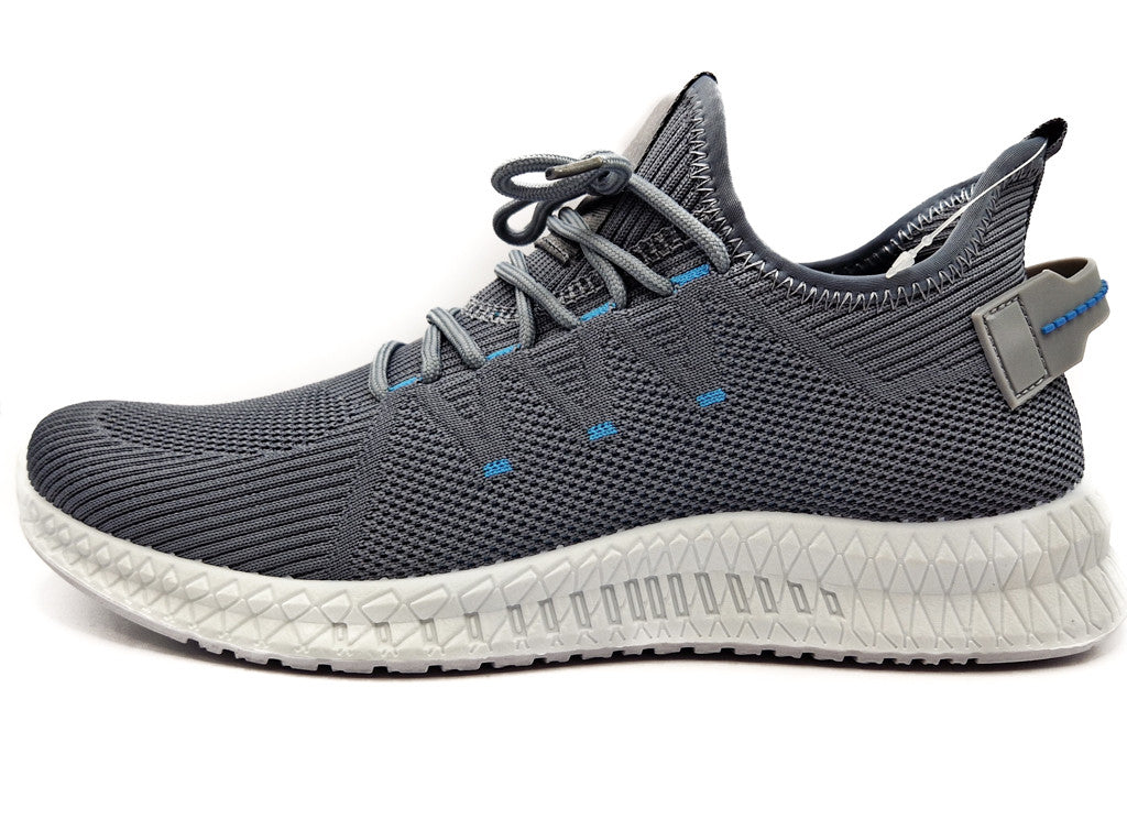 Mens Casual Sports Mesh Trainers Shoes Grey
