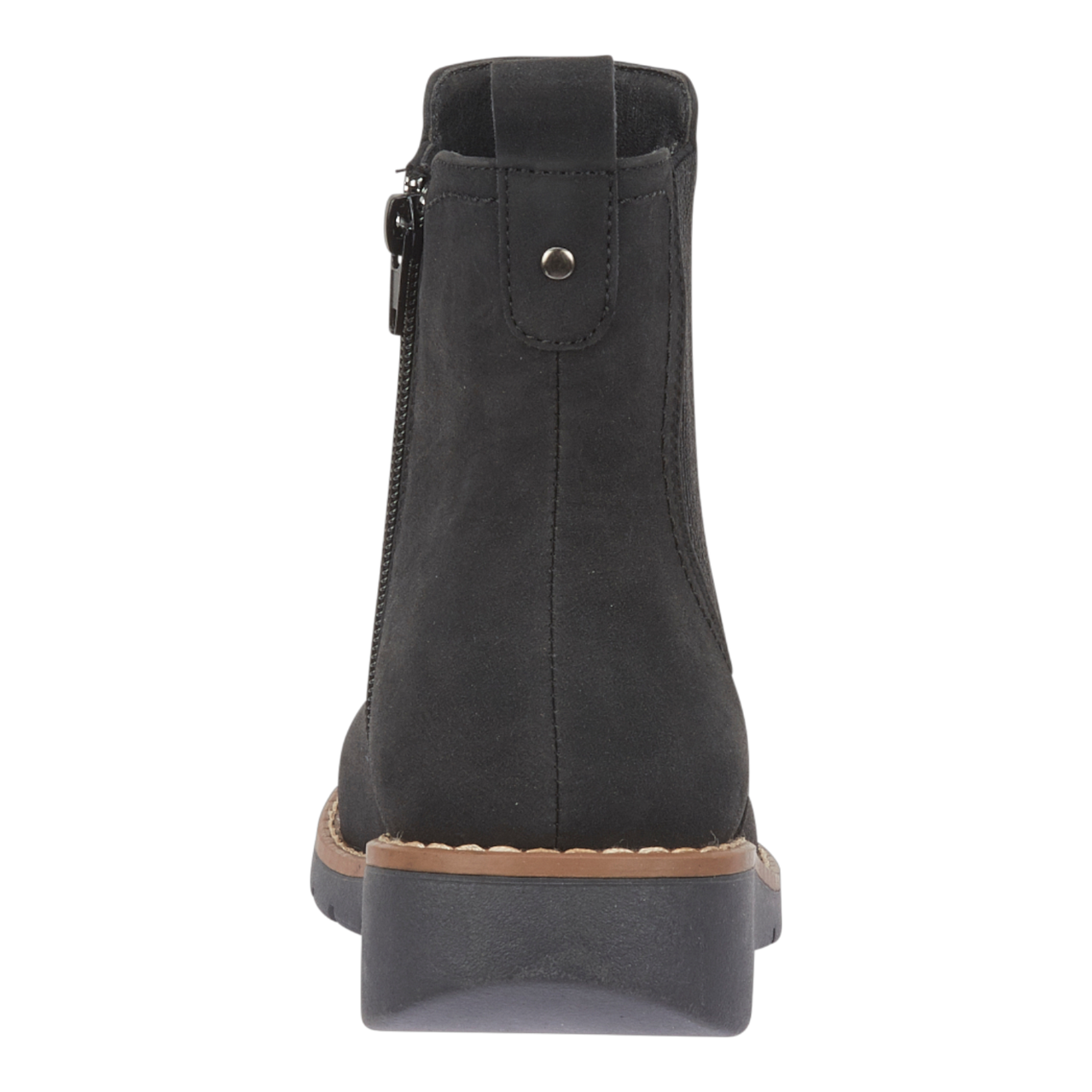 Twin Gusset Ankle Wedge Boots Black PU