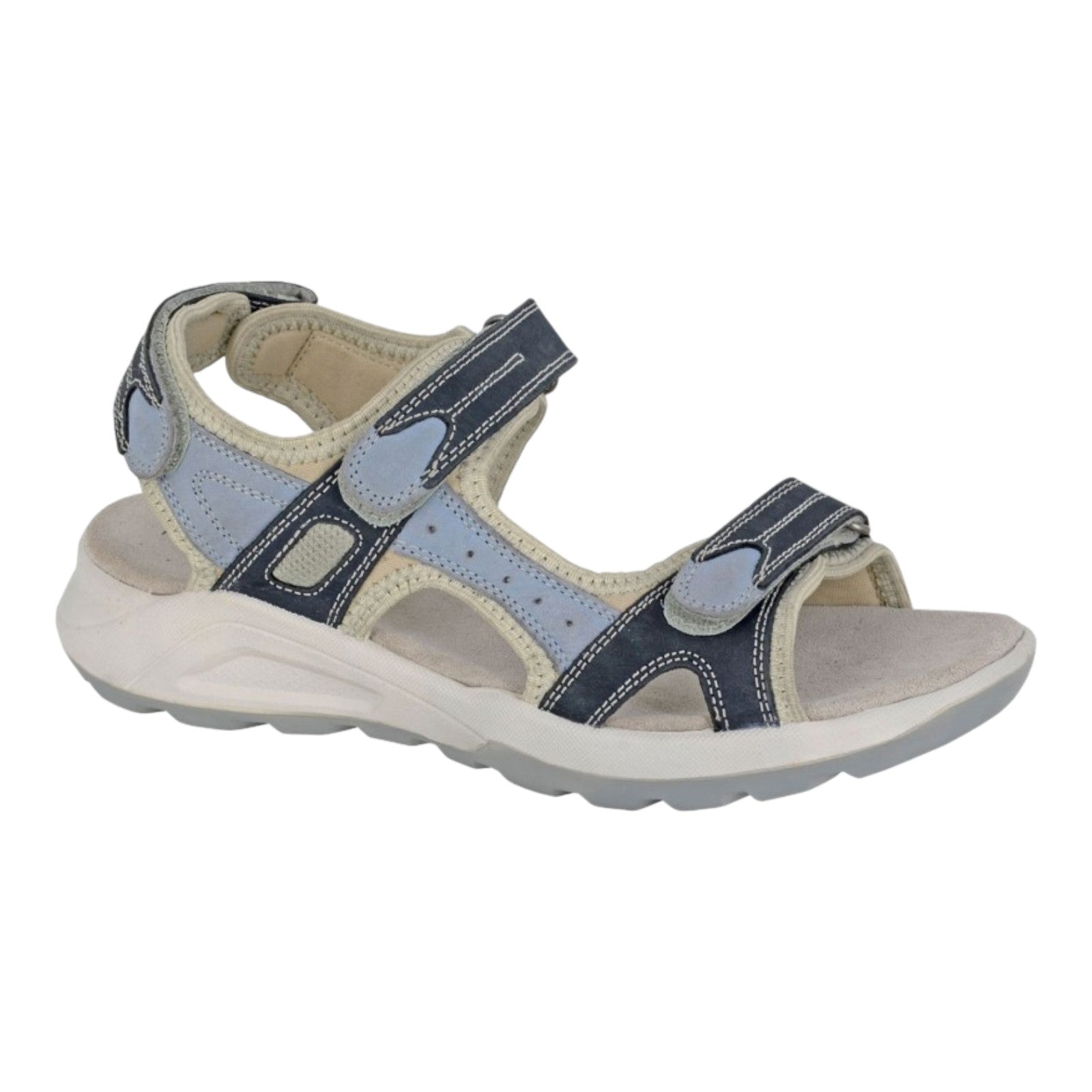 Mod Comfys Leather Touch Fastening Sports Sandals Blue