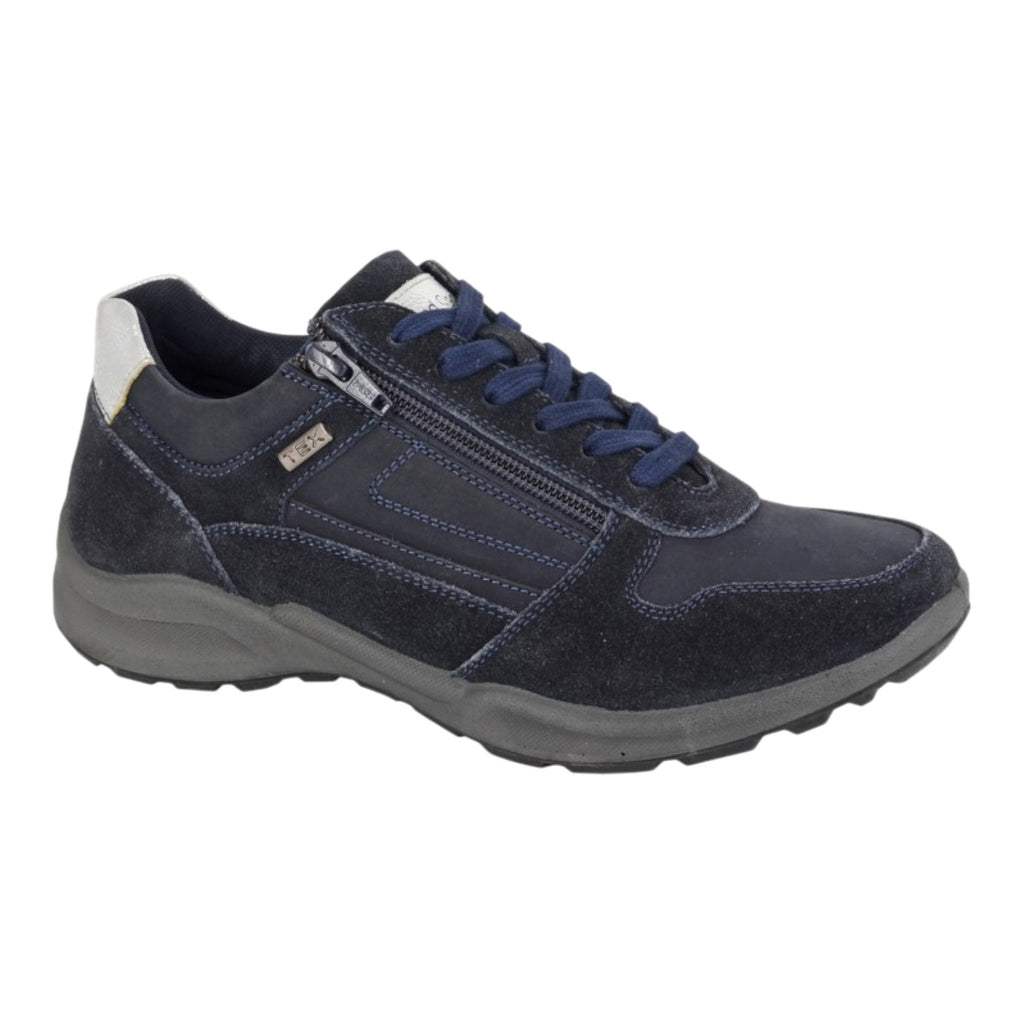 Mod Comfys Womens Leather Walking Trainers Navy