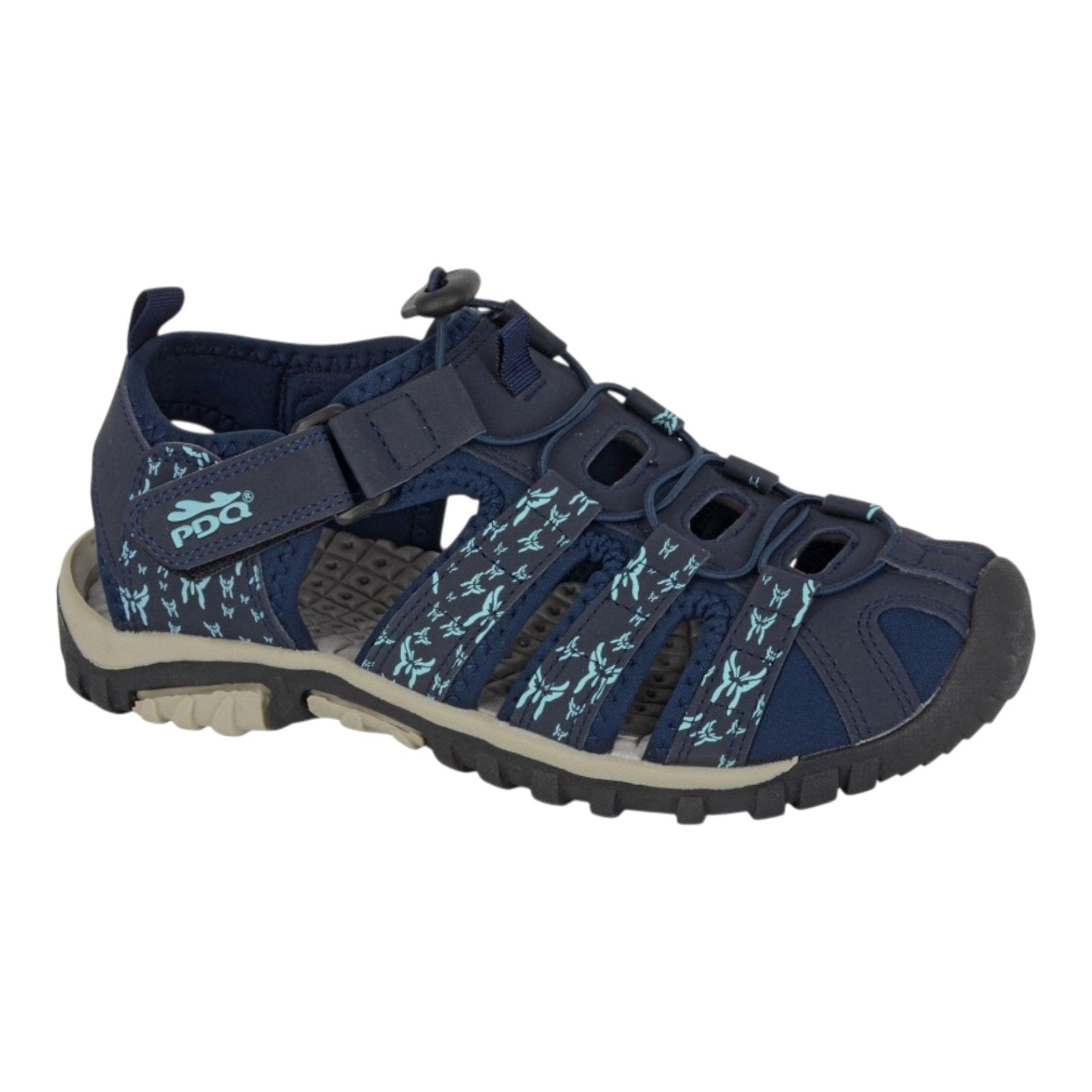 PDQ Womens Closed Toe Walking Sandals Navy Blue Sizes 3-9