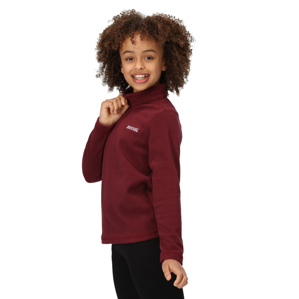 Regatta Kid's Hotshot Lightweight Half Zip Fleece Burgundy