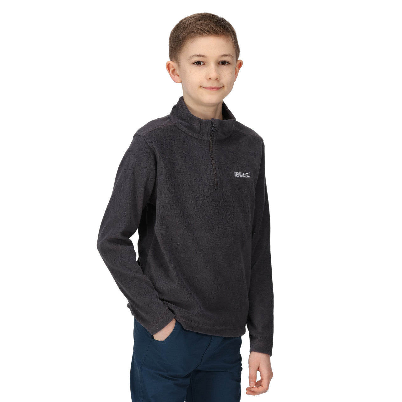 Regatta Kid's Hotshot Lightweight Half Zip Fleece India Grey