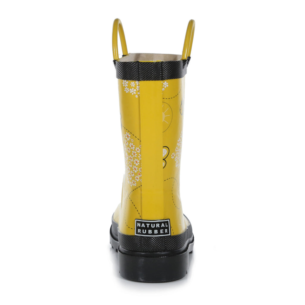 Regatta Minnow Kids Boys Girls Waterproof Wellington Boots Bee Yellow