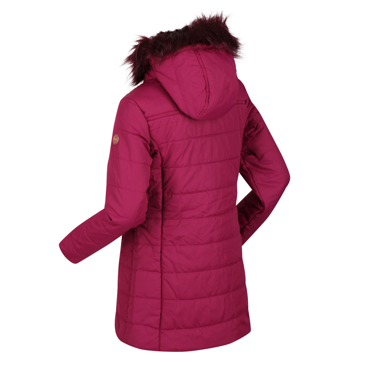 Regatta Fabrizia II Girls Full Zip Parka Hood Quilted Coat Raspberry Radiance